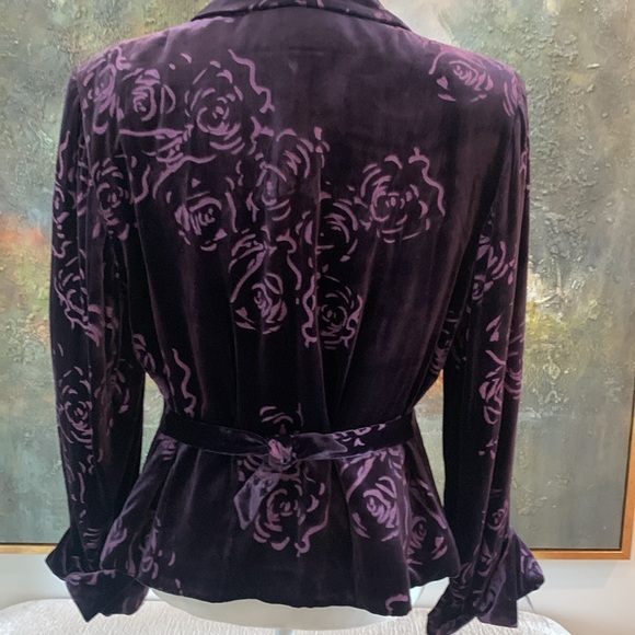 Purple Velvet Look Jacket / Top - Picture 5 of 8